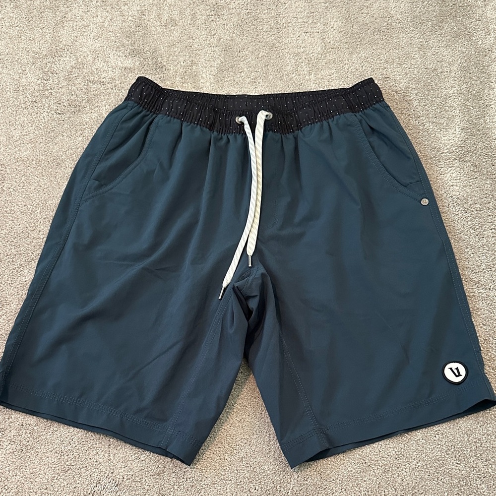 Vuori Men's Athletic Shorts - Dark Blue and Black